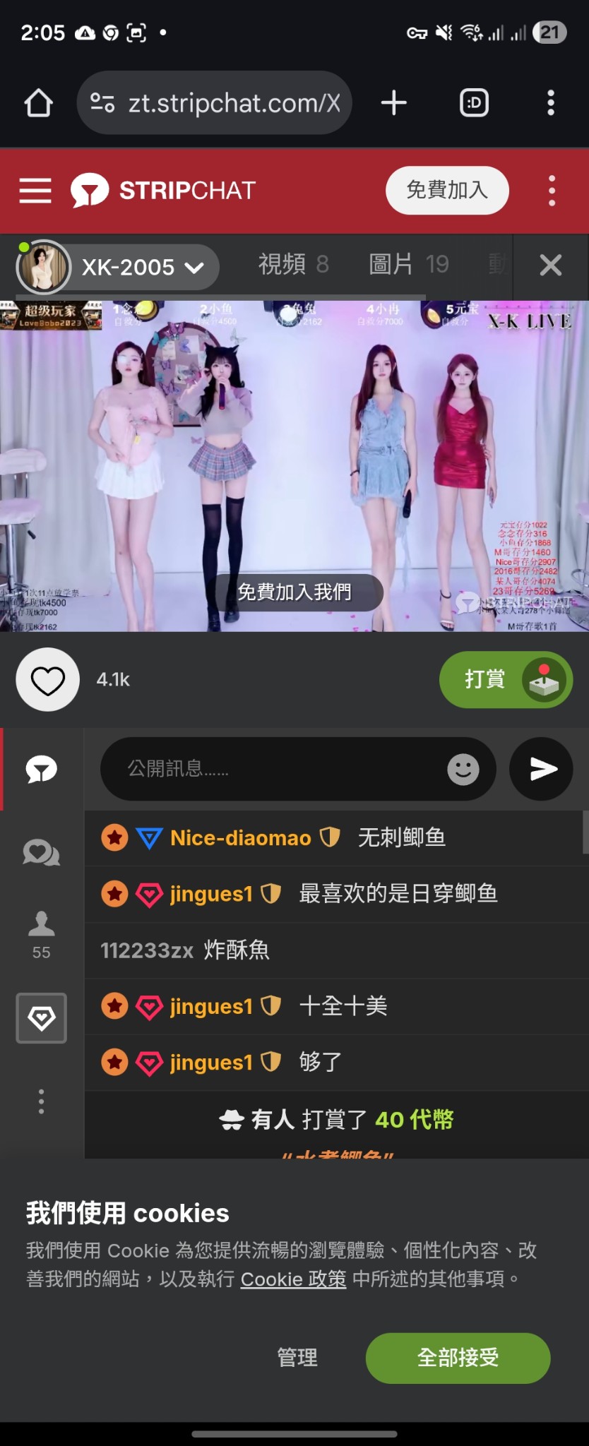 手機直播觀看畫面